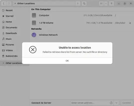 Just in case someone asked what happens if I clicked on "Windows Network"