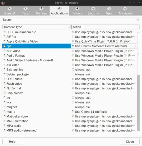Preferences/Applications Screenshot