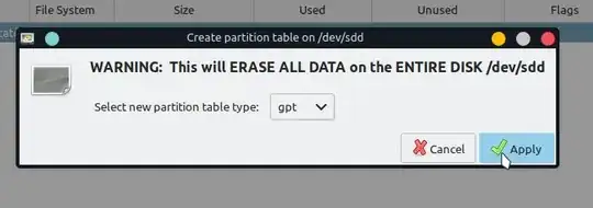 Create new partition table