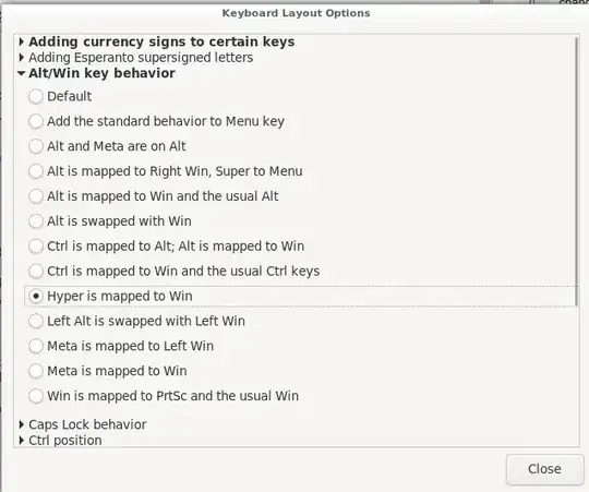 Screenshot showing "hyper is mapped to win" selected