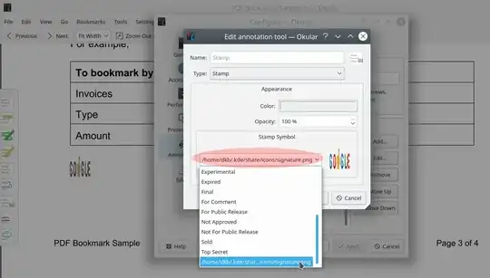 Adding your own stamp in Okular