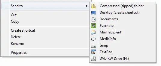 Screenshot of Windows 7' Send to menu