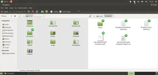 result of Caja Dropbox package installation