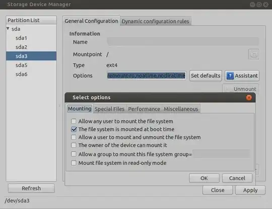 screenshot of the issue