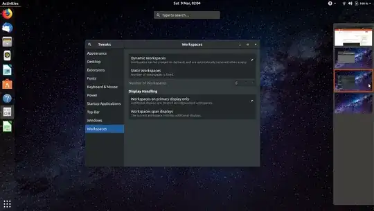 Gnome Tweaks-Workspaces