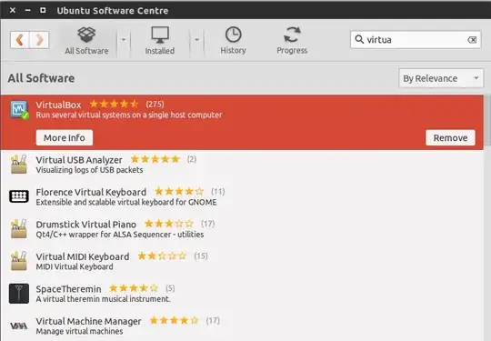 virtual box in ubuntu software center