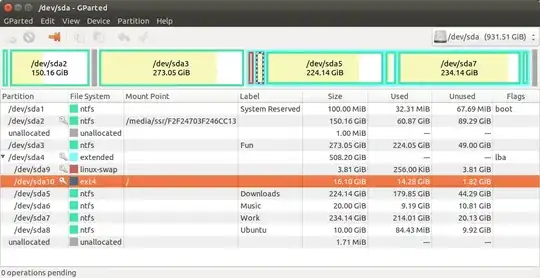 This is my parition screenshot.