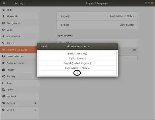 three dots below already configured languages in Input Source list