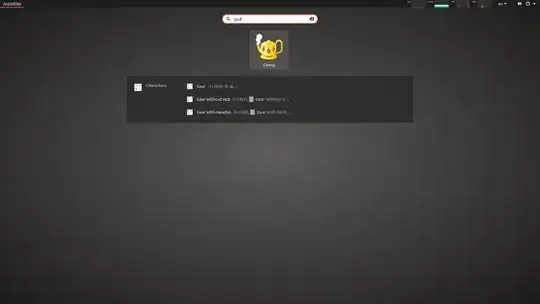 screenshot of Gnome dash