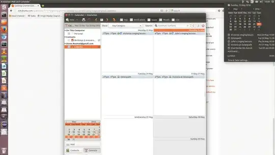 Desktop showing Evolution calendar