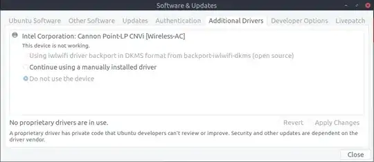 The additional drivers dialog is showing this: