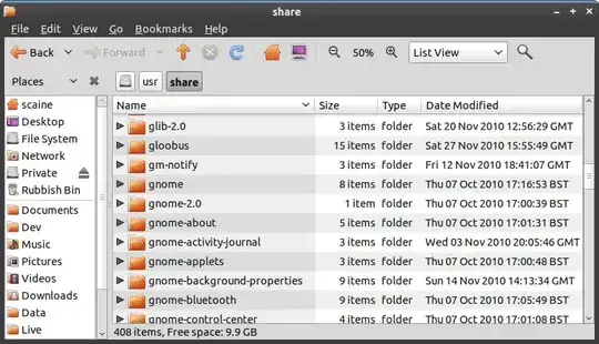 Nautilus showing /usr/share