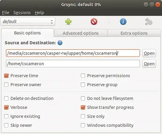 Grsync casper-rw Partition
