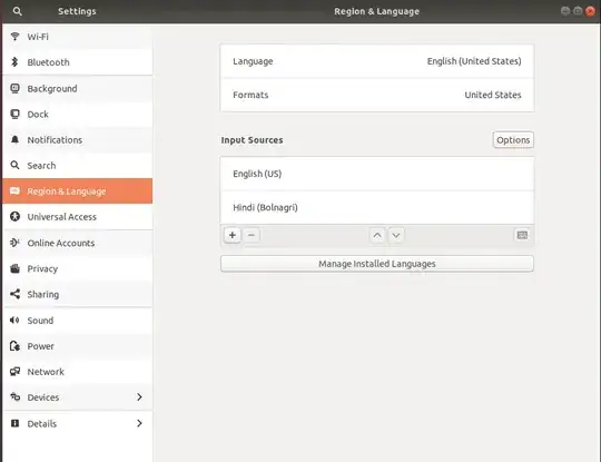 Input Sources list in Region & Languages lists Hindi