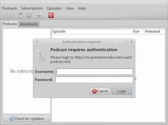 screenshot of my problem to update