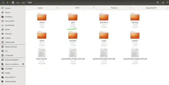 View of gvfs folders showing empty despite a samba share being mounted.