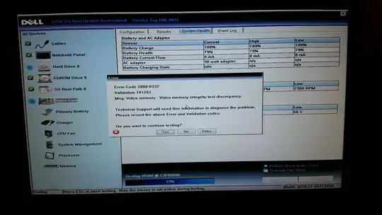 a screen shot of the output progress