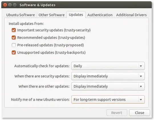 Software Updater settings