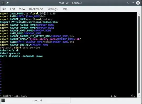 .bashrc file open in Vim