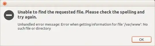 Unhandled error message: Error when getting information for file 'SHORTCUT_DIRECTORY': No such file or directory