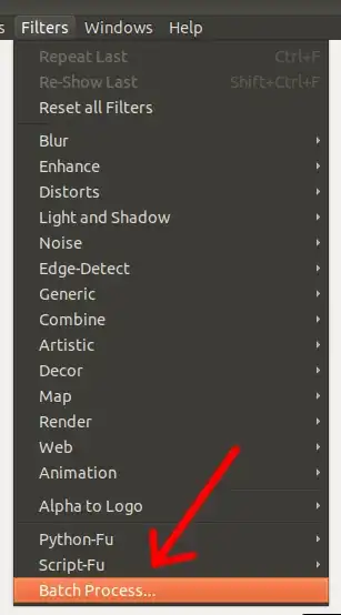GIMP Batch Process.. Menu Path