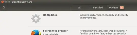 Screen shot of Ubuntu Software showing refresh icon in upper left corner.