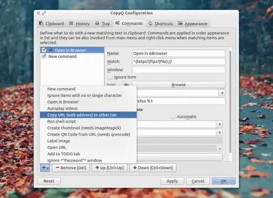 CopQ Configuration windows
