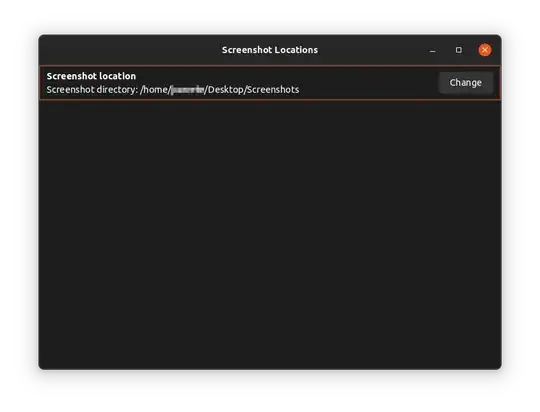 screenshot of configuration window