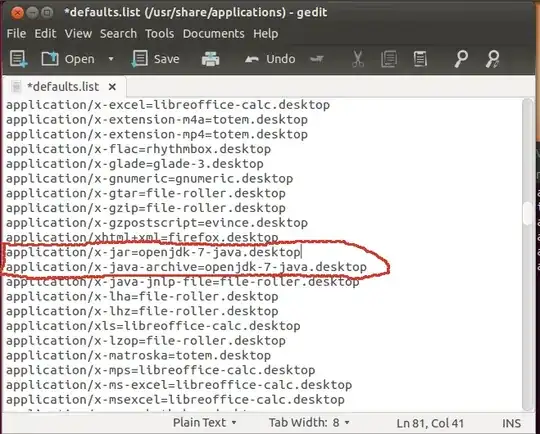 Screenshot of gedit /usr/share/applications/defaults.list
