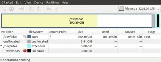Screenshot from GParted