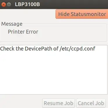 chec the DevicePath of /etc/ccpd.conf