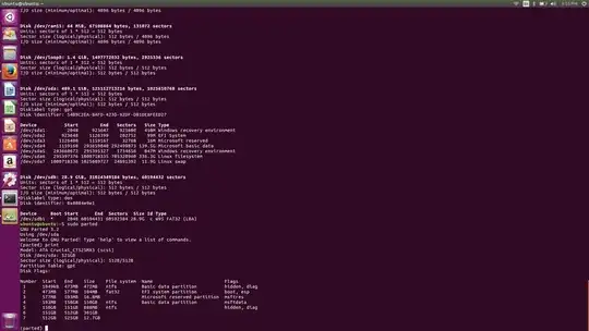 Parted and fdisk -l results