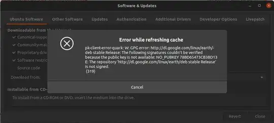 error screenshot