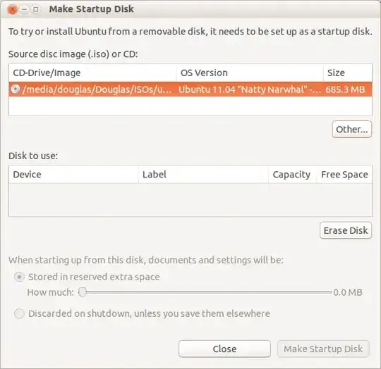 Previews on the left side of the screen