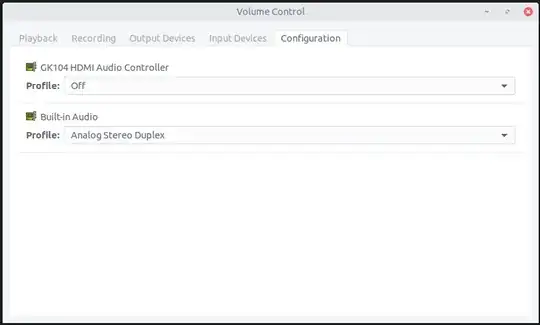 PulseAudio Volume Control screenshot