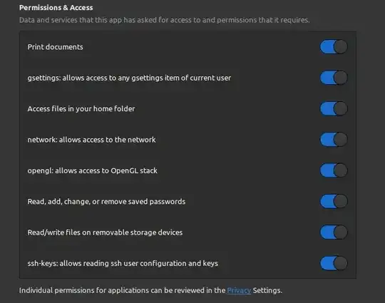 Screenshot of the mysql setting