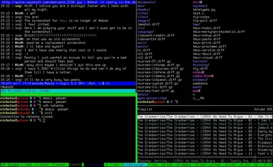 Screenshot of tmux