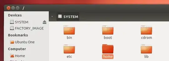 Screenshot shows the last window. Now *SYSTEM* is mounted and the above folders are included there.
