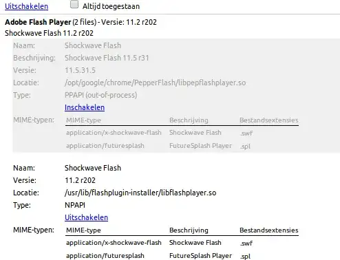 Screenshot of Flash settings