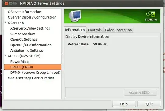 nvidia-settings screenshot