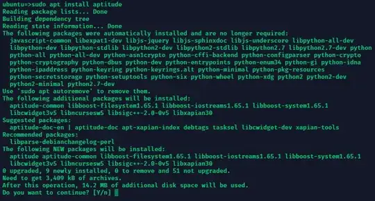 aptitude install success