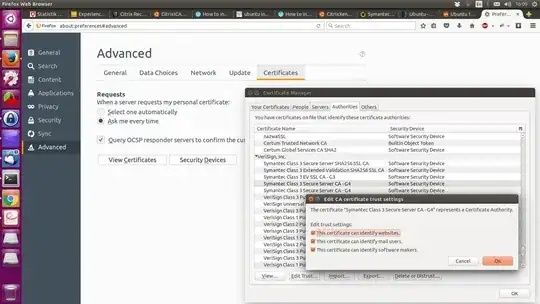 Firefox Certificate settings