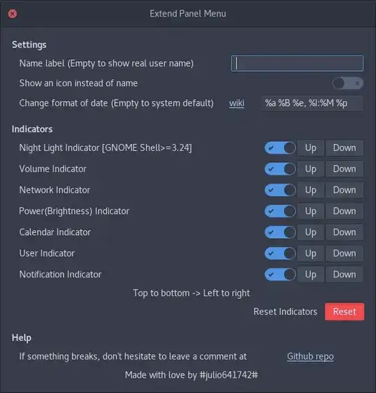 Extension settings