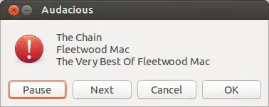 Audacious notification window