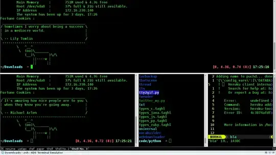 Yakuake with multiple splits
