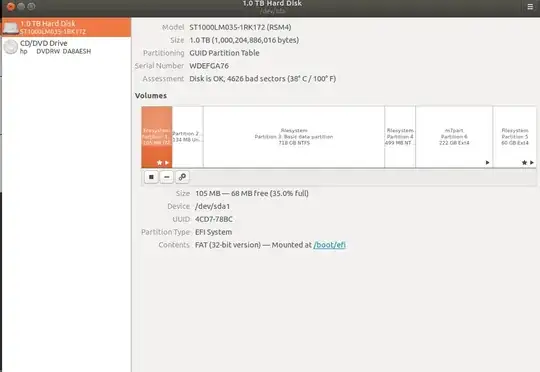 this is a photo of my hard disk partitions