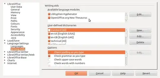 Language settings with new thesaurus