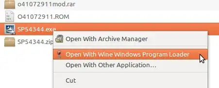 Open with Wine screenshot
