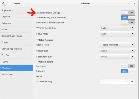 "Attached model dialogs" under "Windows" disabled