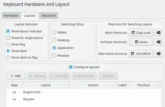 keyboard hardware & layout settings